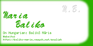maria baliko business card