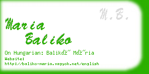 maria baliko business card